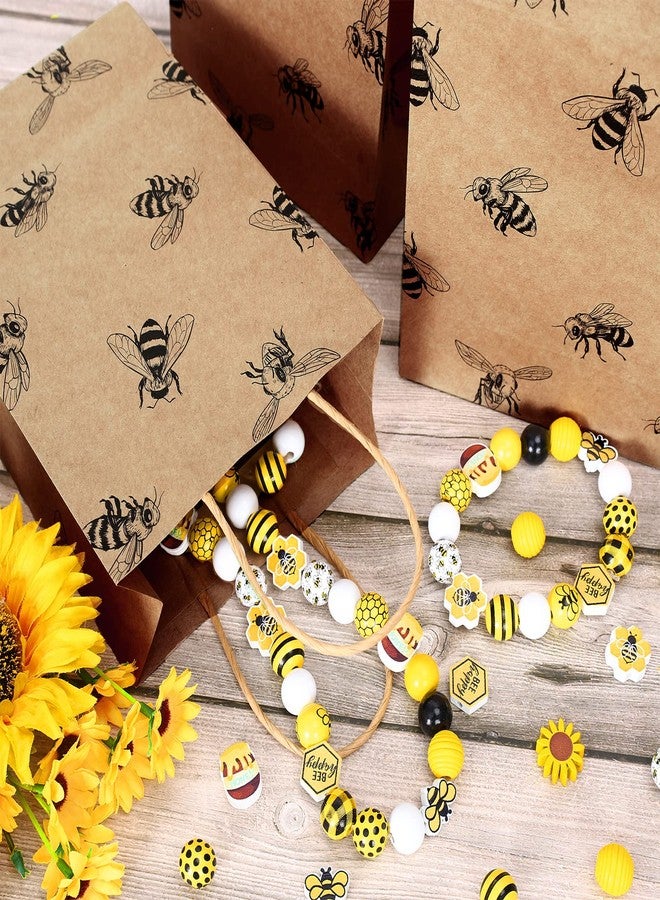 Whaline حقائب هدايا نحلة 20 قطعة مع مقابض - حقائب ورقية بموضوع النحل لحفلات عيد الميلاد - Image 5