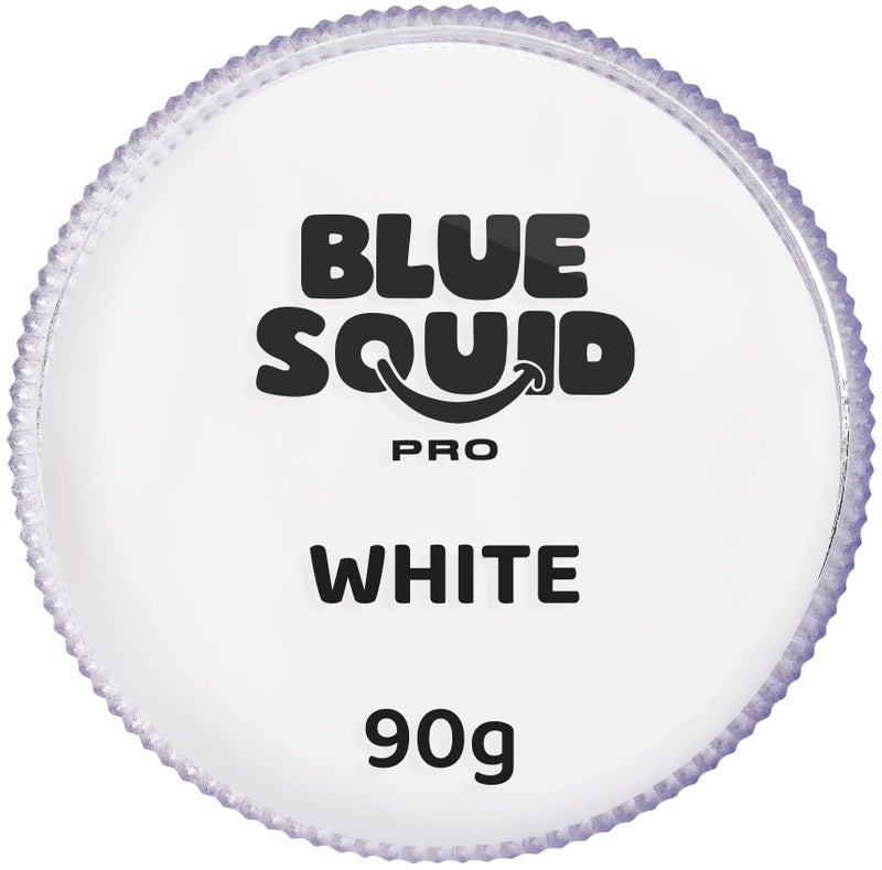 Blue Squid PRO Face Paint  Professional Water Based Single Cake Facepaint  Body Paints  SFX Makeup Kids Adults Face Painting for Costume Halloween Cosplay  Classic White 90g  3oz