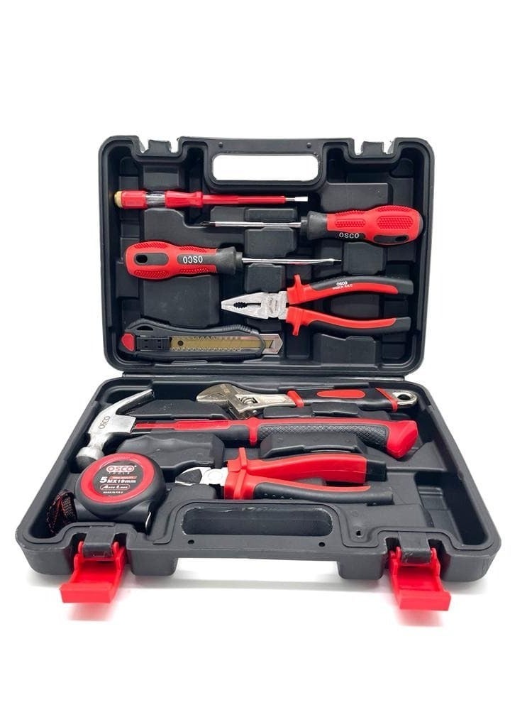 OSCO-TOOLS Osco 9-Piece Heavy-Duty Tool Kit – Professional Hand Tool Set with Durable Carry Case for Home Maintenance, Automotive, and Workshop Use - Image 4