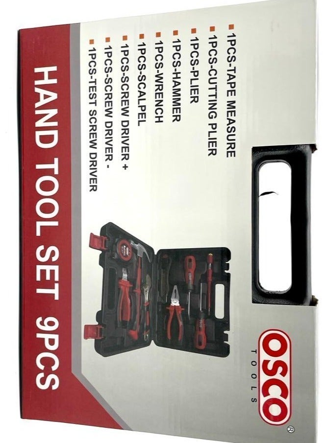 OSCO-TOOLS Osco 9-Piece Heavy-Duty Tool Kit – Professional Hand Tool Set with Durable Carry Case for Home Maintenance, Automotive, and Workshop Use - Image 5