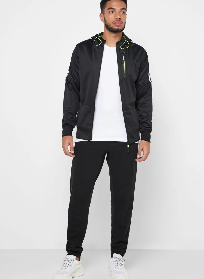 Seventy Five Pocket Front Detailed Zip Through Hoodie