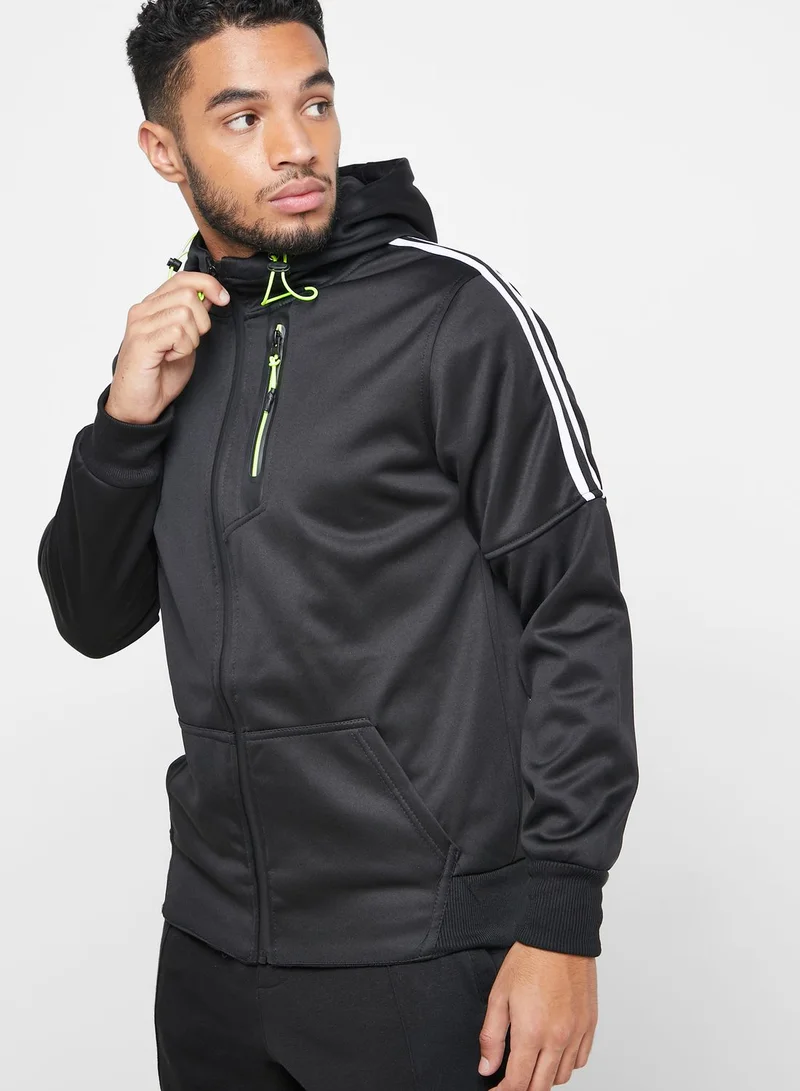 Seventy Five Pocket Front Detailed Zip Through Hoodie
