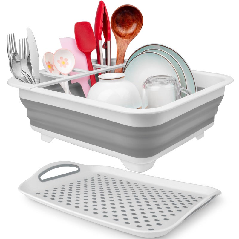 Seropy Collapsible Dish Drying Rack Portable Dish Drainers for Kitchen Counter with Drainboard, Kitchen Sink Organizer Basket RV Accessories Camper Storage and Organization Dish Rack Over Sink Drying Rack - Image 1