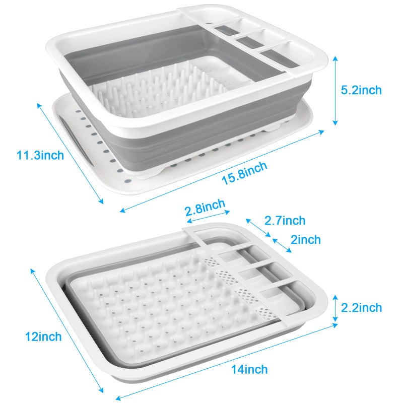 Seropy Collapsible Dish Drying Rack Portable Dish Drainers for Kitchen Counter with Drainboard, Kitchen Sink Organizer Basket RV Accessories Camper Storage and Organization Dish Rack Over Sink Drying Rack - Image 2