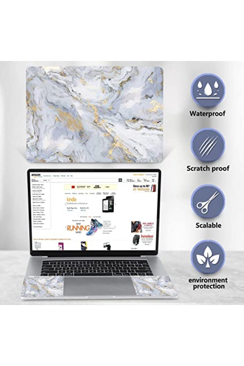 AIMSA Laptop Skin Sticker Decal, 12 13 13.3 14 15 15.4 15.6 inch Laptop Art Decal Protector Notebook Netbook PC 15.6" Universal Vinyl Cover, Grey Gold Marble - Image 5
