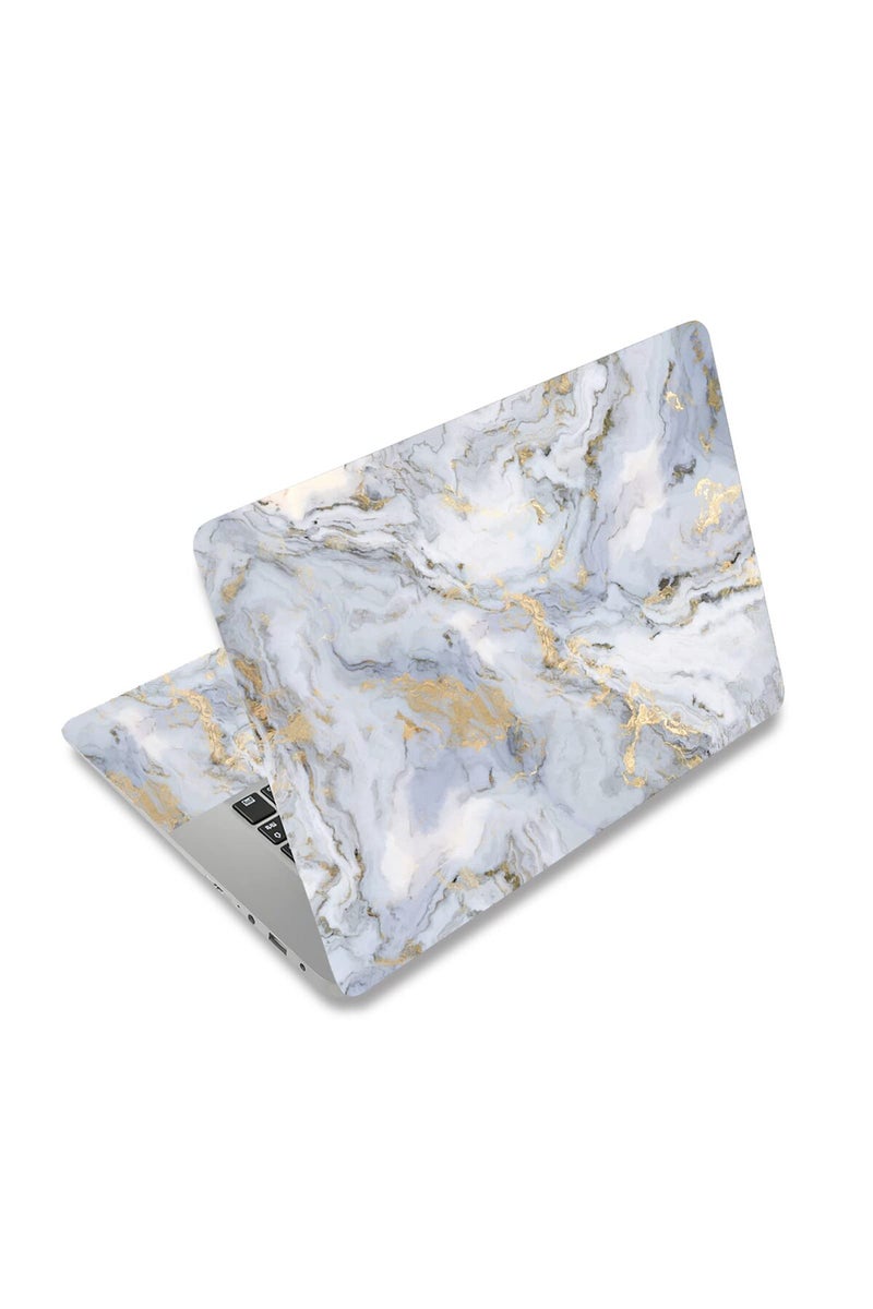 AIMSA Laptop Skin Sticker Decal, 12 13 13.3 14 15 15.4 15.6 inch Laptop Art Decal Protector Notebook Netbook PC 15.6" Universal Vinyl Cover, Grey Gold Marble - Image 1