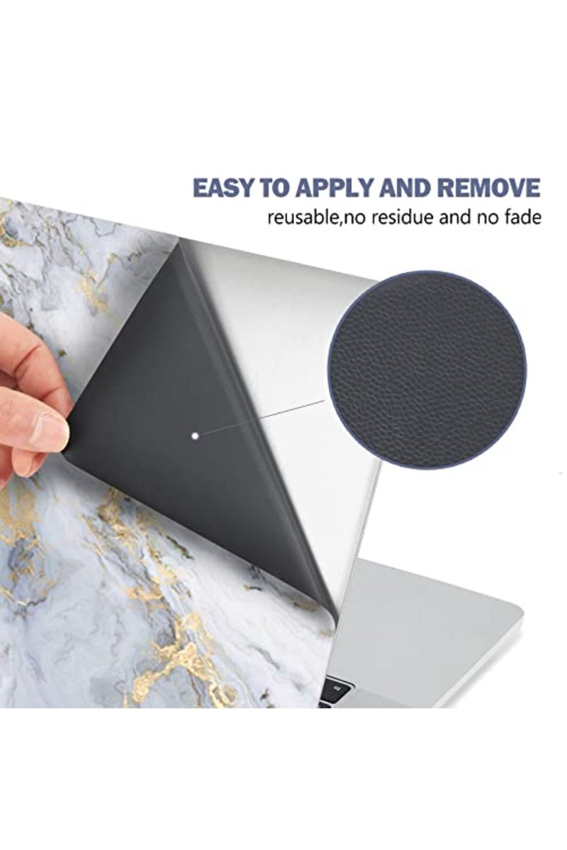 AIMSA Laptop Skin Sticker Decal, 12 13 13.3 14 15 15.4 15.6 inch Laptop Art Decal Protector Notebook Netbook PC 15.6" Universal Vinyl Cover, Grey Gold Marble - Image 3