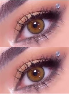 Unibling Iffy Bronze Yearly Colored Contact Lenses, Unisex Cosmetic Contact Lenses, Enlargement Collection, Dark Brown, With Case  - Image 3