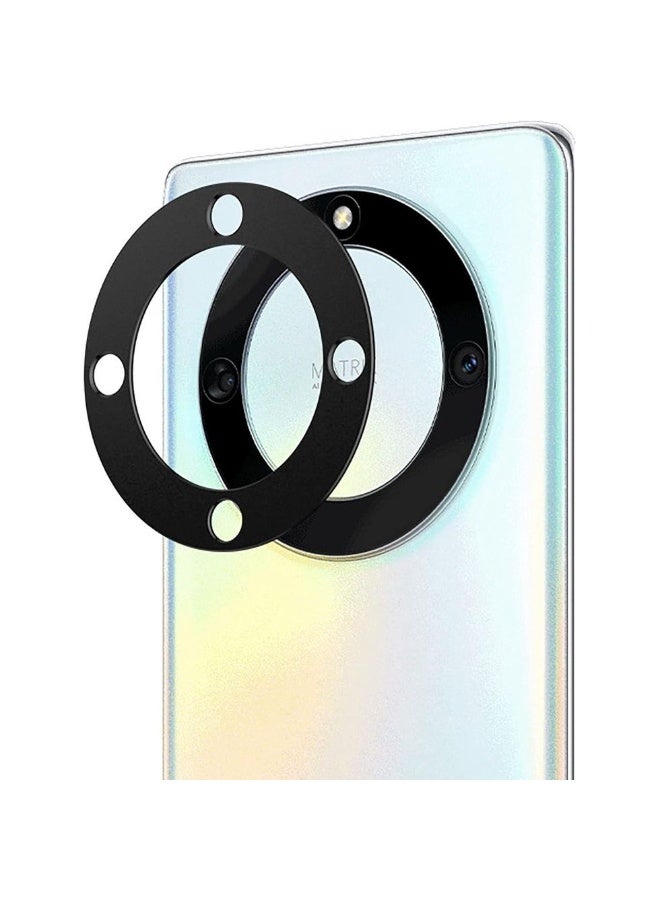 Tempered Glass 3D Camera Lens Protector For Honor X9a  - Black - Image 1