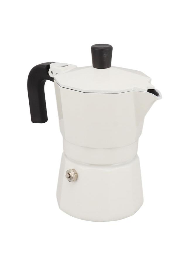 Thoraya - Moka Pot Stovetop Coffee Maker Makes Real Italian Coffee Octagonal Aluminium for Home Use White - Image 1