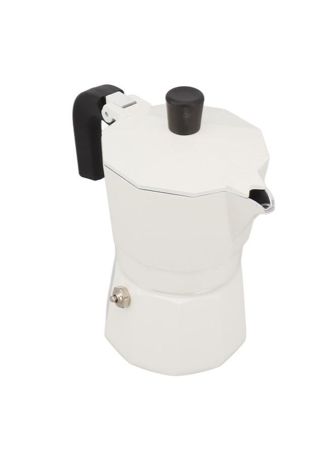 Thoraya - Moka Pot Stovetop Coffee Maker Makes Real Italian Coffee Octagonal Aluminium for Home Use White - Image 1
