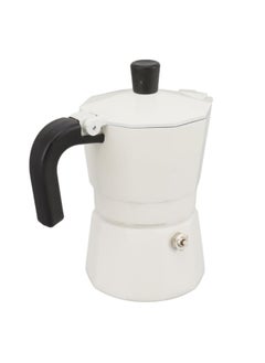 Moka Pot Stovetop Coffee Maker Makes Real Italian Coffee Octagonal Aluminium for Home Use White