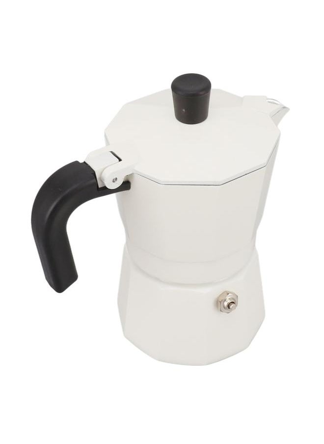 Thoraya - Moka Pot Stovetop Coffee Maker Makes Real Italian Coffee Octagonal Aluminium for Home Use White - Image 1