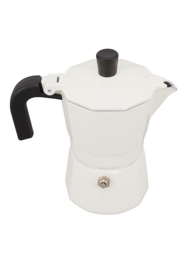 Thoraya - Moka Pot Stovetop Coffee Maker Makes Real Italian Coffee Octagonal Aluminium for Home Use White - Image 1