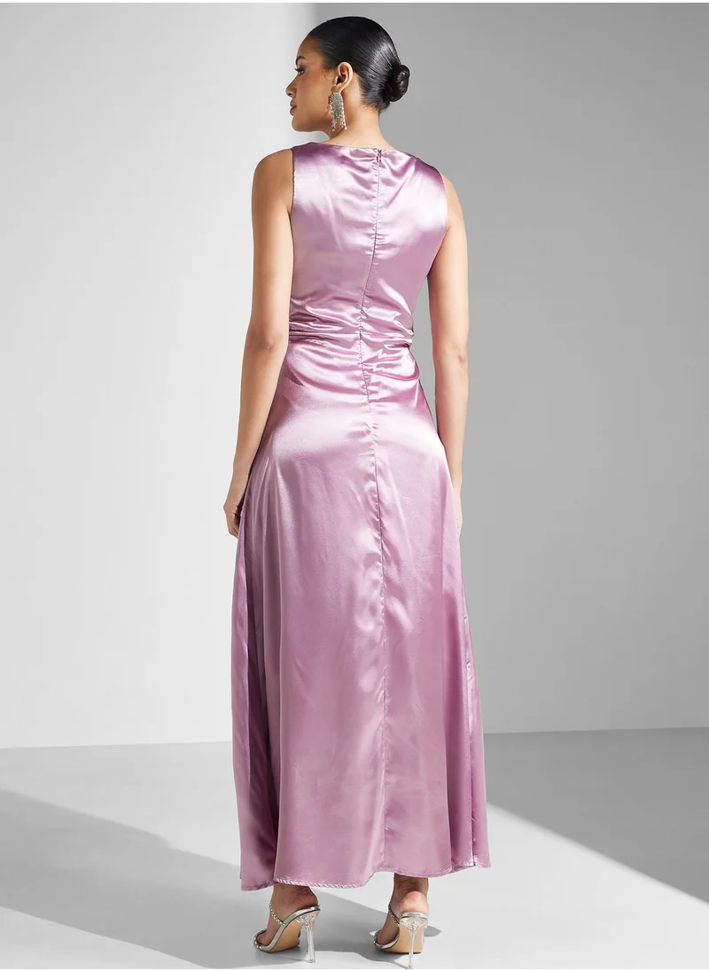 Ella Limited Edition Embellished Waist Satin Dress