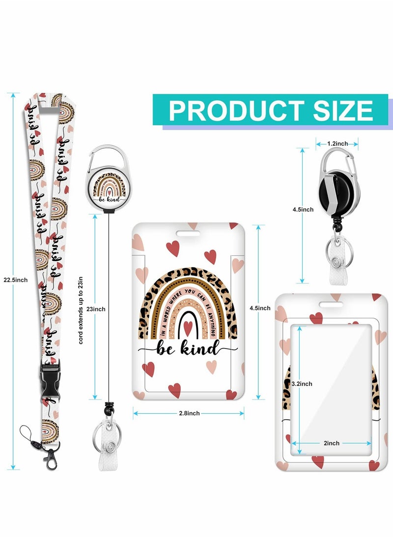 XiuWoo - ID Badge Holder with Lanyard Fashionable Card Holders Retractable Lanyards Leopard Name Tag Vertical Protector Bage Clips for Nurse Nursing Doctor Medical Student - Image 1