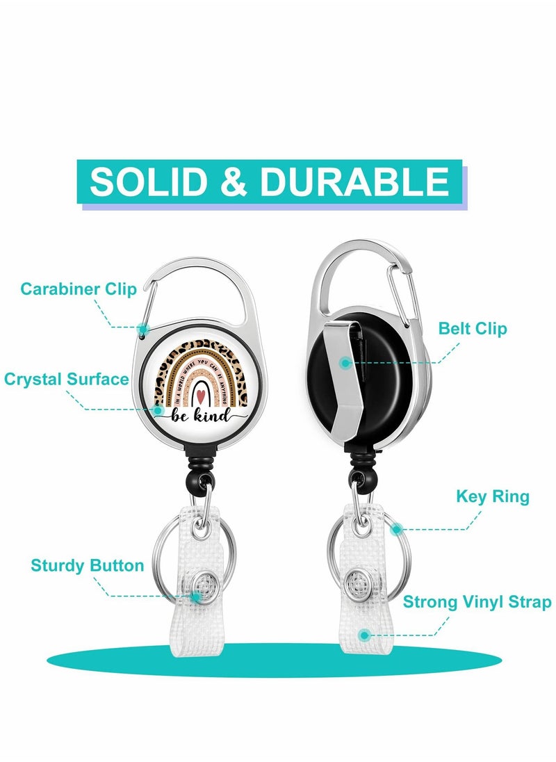 XiuWoo - ID Badge Holder with Lanyard Fashionable Card Holders Retractable Lanyards Leopard Name Tag Vertical Protector Bage Clips for Nurse Nursing Doctor Medical Student - Image 1