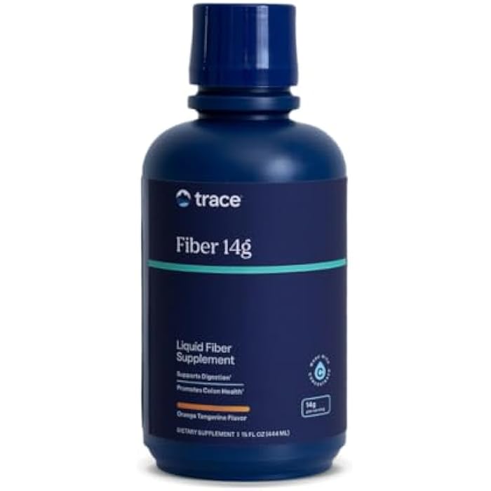 Trace Minerals Fiber 14g - Fiber Supplement for Colon Health & Digestive Support - Balanced Gut Flora - Liquid Supplement - Gluten-Free - Vegan - Orange Tangerine Flavor - 15 fl oz (15 Servings) - Image 1