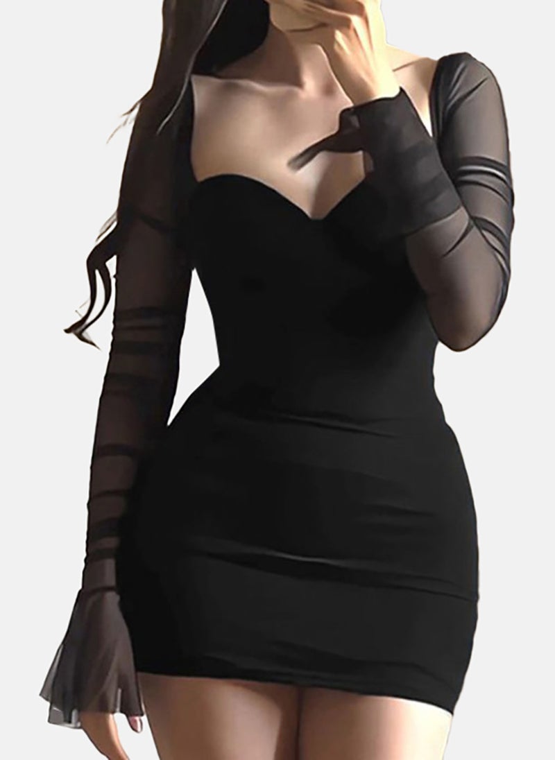 YUNIQEE Mesh Long Sleeve Dress - Image 4