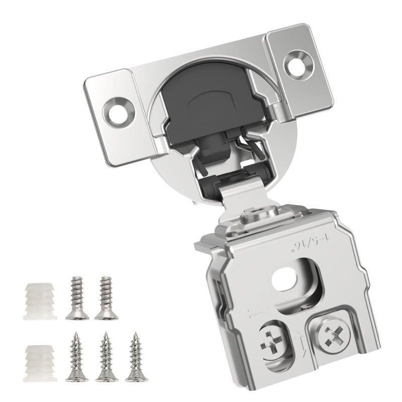 Chibery 50 Pack 1516 Overlay 3D Soft Close Concealed Hinge for Face Frame Door Smooth Slow Self Closing Hinges Satin Nickel Hidden 105 Open Angle Stainless Steel Hinge for Kitchen Cabinet Door - Image 2