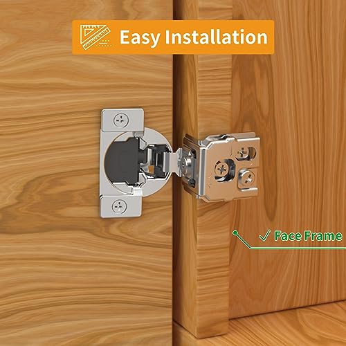 Chibery 50 Pack 1516 Overlay 3D Soft Close Concealed Hinge for Face Frame Door Smooth Slow Self Closing Hinges Satin Nickel Hidden 105 Open Angle Stainless Steel Hinge for Kitchen Cabinet Door - Image 3
