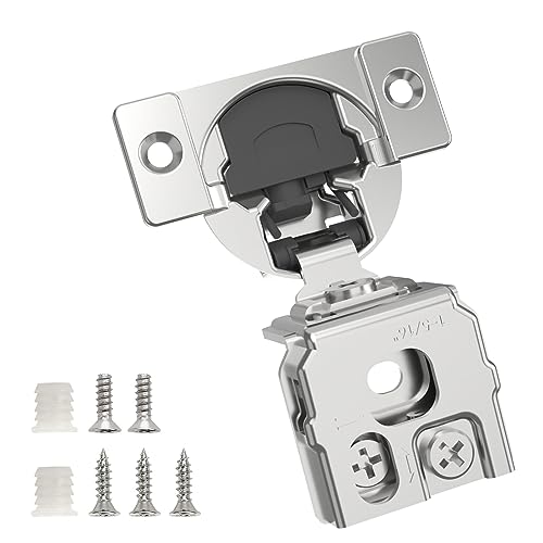 Chibery 50 Pack 1516 Overlay 3D Soft Close Concealed Hinge for Face Frame Door Smooth Slow Self Closing Hinges Satin Nickel Hidden 105 Open Angle Stainless Steel Hinge for Kitchen Cabinet Door - Image 1