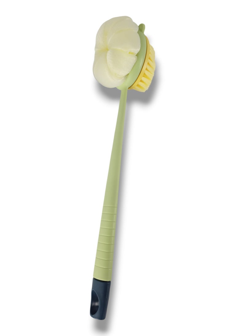 2pcs -2-in-1 Soft Shower Sponge and Brush Set with Long Handle - Multicolor - Image 3