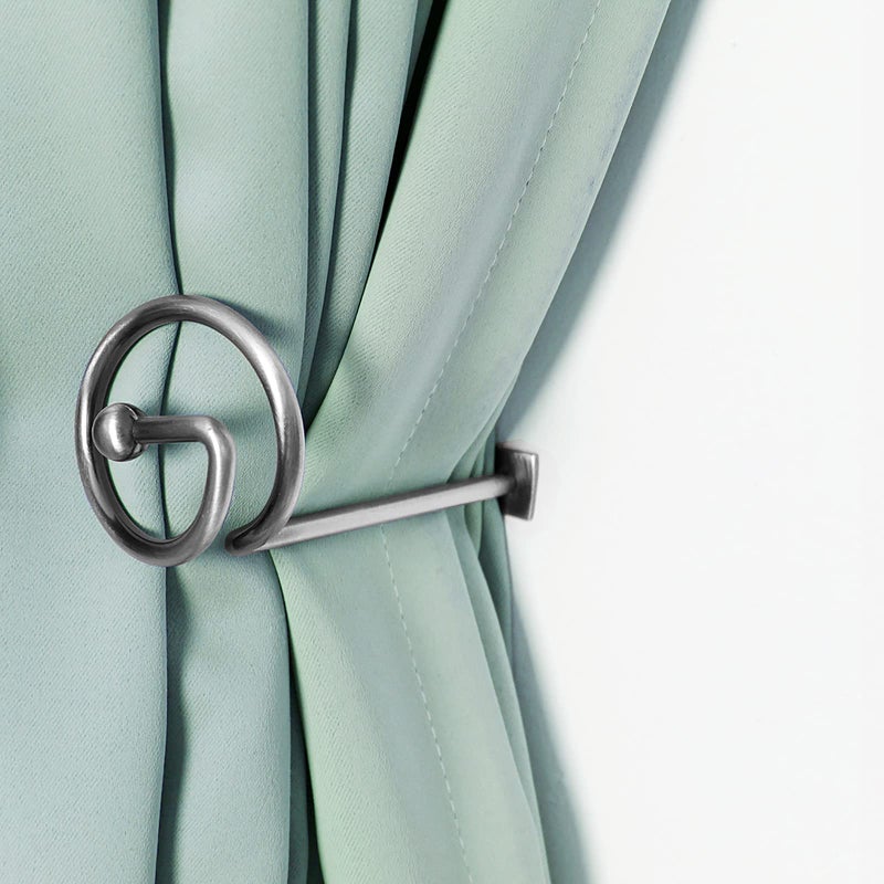 Curtain Holdbacks Silver Set of 4  Curtains Holders Hooks for Decorative Wall Small Tiebacks Curtain Accessories with Mounting Screws and Wall Anchors for Bedroom Livingroom