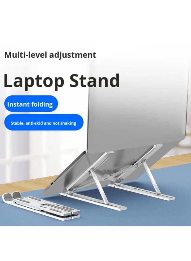 حامل كمبيوتر محمول قابل للتعديل - حامل مريح قابل للطي والحمل لأجهزة MacBook وDell وHP وSony - مصنوع من المعدن، قابل لتعديل الارتفاع بـ 7 مستويات، مع حقيبة حمل مرفقة - Image 5