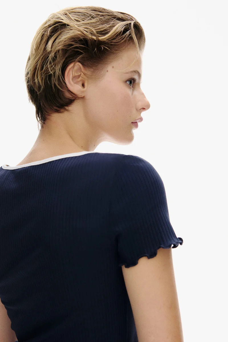 اتش اند ام Overlock-detail flared-skirt dress