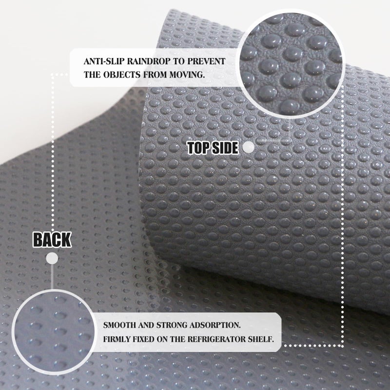 Daixers 10Pcs Refrigerator Liners, Washable Fridge Liner Shelf Mats Refrigerator Pads for Cupboard Cabinet Drawer Home Kitchen Accessories Organization (Grey) - Image 5