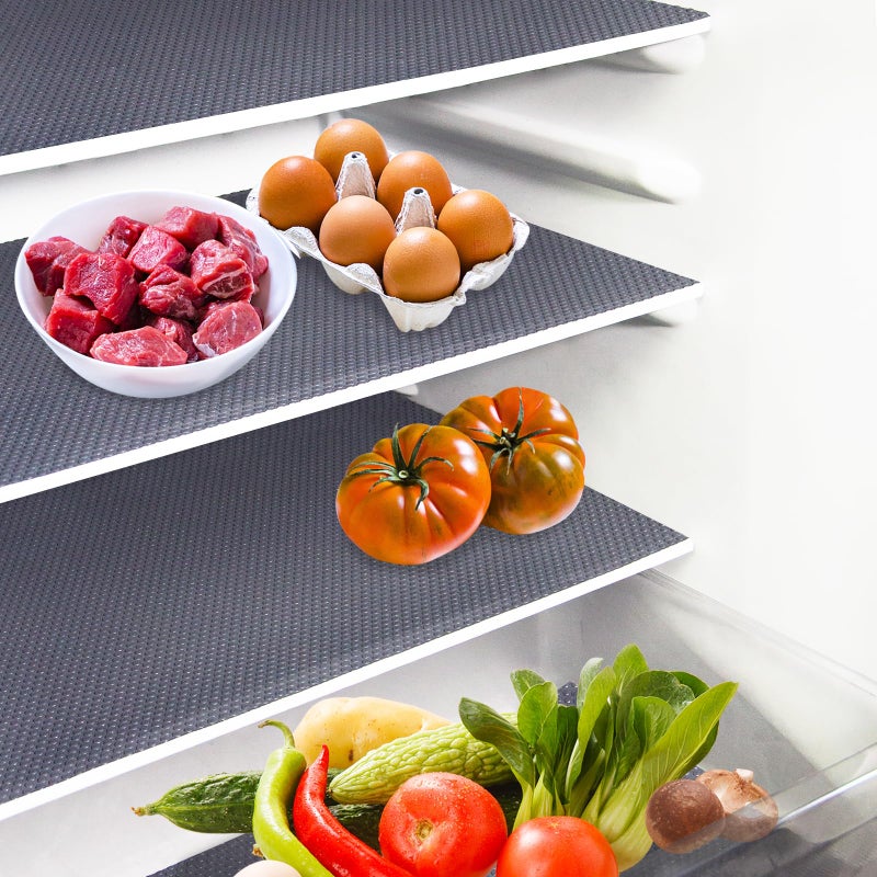 Daixers 10Pcs Refrigerator Liners, Washable Fridge Liner Shelf Mats Refrigerator Pads for Cupboard Cabinet Drawer Home Kitchen Accessories Organization (Grey) - Image 1