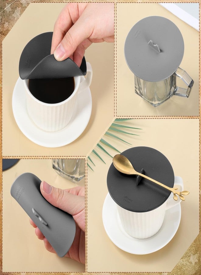 Exclaith 3 Pcs Mug Cover, Silicone Cup Lids Reusable Mug and Cup Covers Food Grade Anti-dust Airtight Seal Lids for Mugs, Tea Cups, Coffee Cups - Image 5