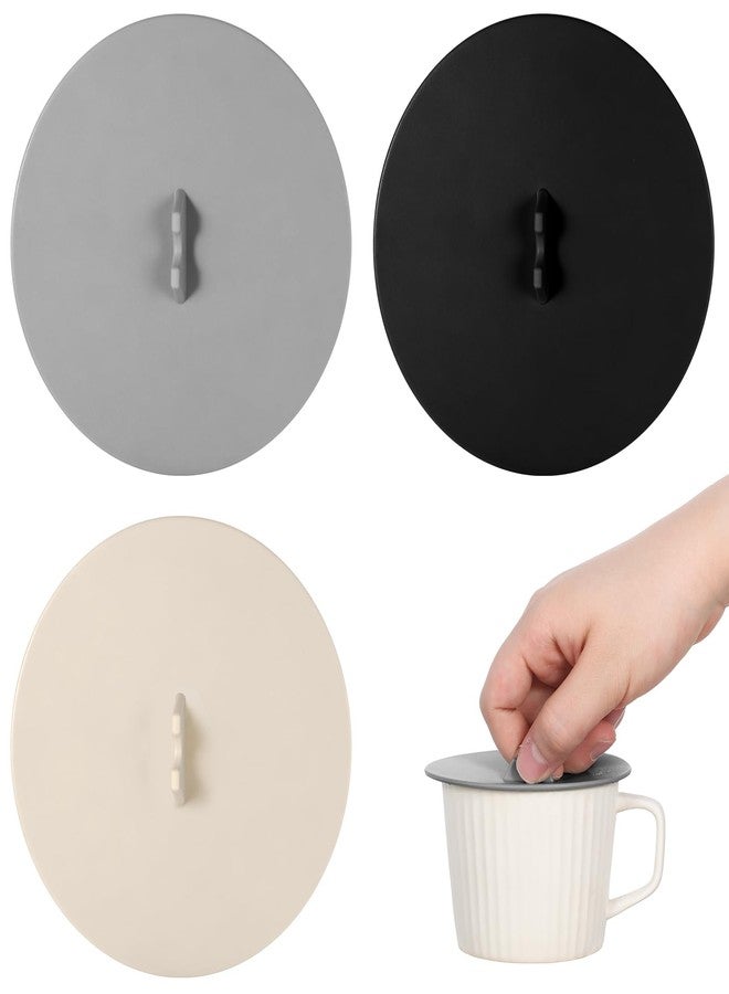 Exclaith 3 Pcs Mug Cover, Silicone Cup Lids Reusable Mug and Cup Covers Food Grade Anti-dust Airtight Seal Lids for Mugs, Tea Cups, Coffee Cups - Image 1