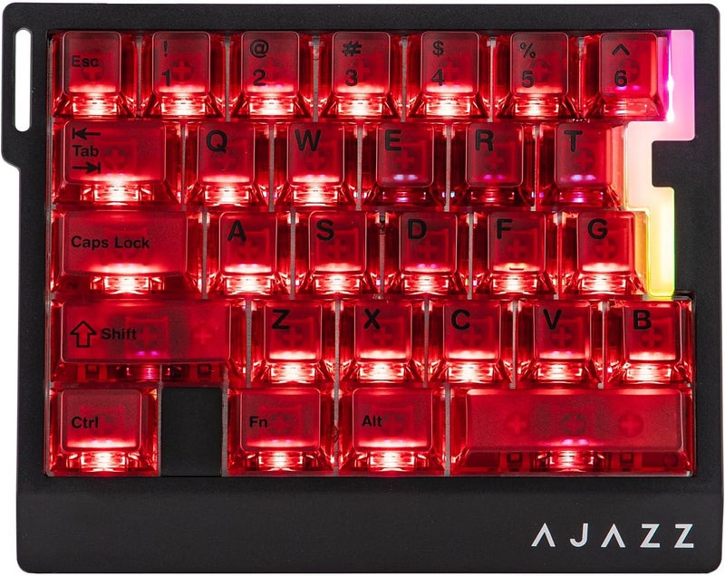 ميكلاندز لوحة مفاتيح ألعاب بيد واحدة من ميكلاندز AJAZZ AK029، معدل استقصاء 8 كيلو هرتز، 29 مفتاحًا سلكيًا سريعًا، SOCD و DKS، مفتاح مغناطيسي، تشغيل قابل للتعديل، إضاءة خلفية RGB، لوحة ألومنيوم (شفاف أحمر) - Image 1