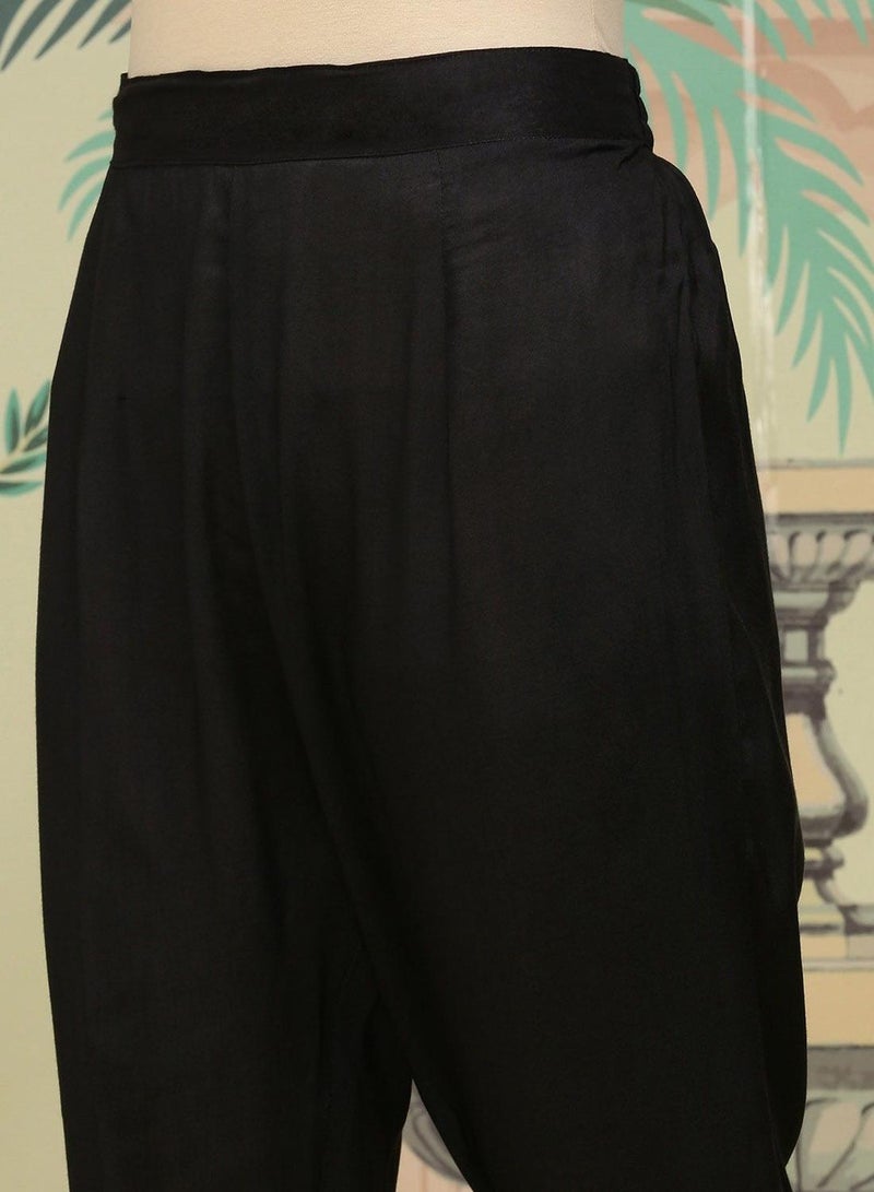 ISHIN Women's Multicoloured Viscose Blend Embellished Tunic Full Length Casual Straight Fit Kurta Set - Image 3