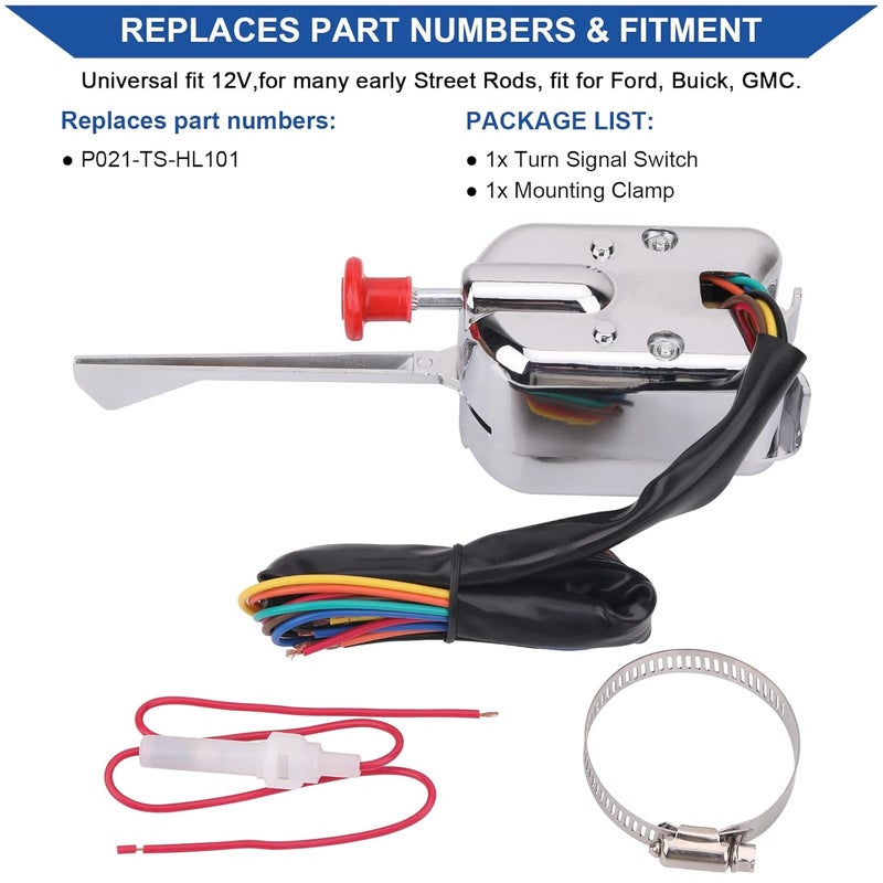 Obaee 12V Universal Turn Signal Switch for Vintage Cars - Image 2