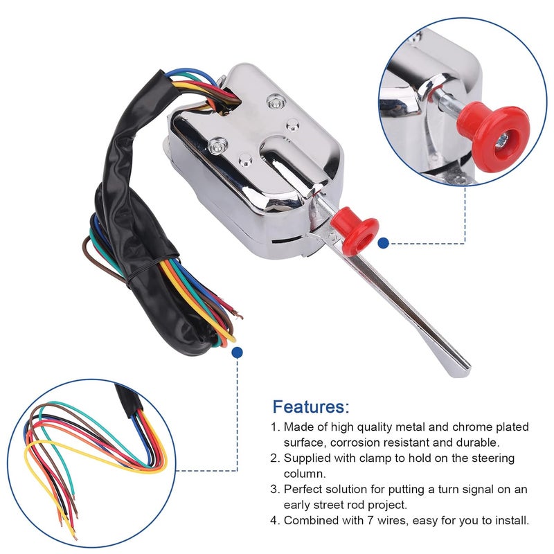 Obaee 12V Universal Turn Signal Switch for Vintage Cars - Image 4