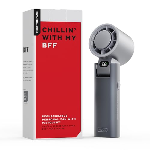 NUUK BFF Personal Hand Fan, 13000 RPM with IceTouch™ | 3600 mAh USB Rechargeable Battery [Up to 10H] | Portable Mini Fan | 100-Speed Dial | For Travel, Office, Makeup & Outdoor | 12-Month Warranty - Image 1