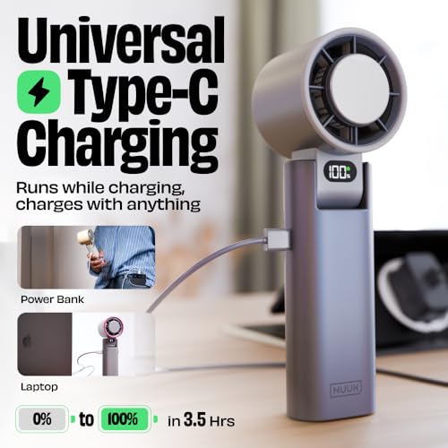 NUUK BFF Personal Hand Fan, 13000 RPM with IceTouch™ | 3600 mAh USB Rechargeable Battery [Up to 10H] | Portable Mini Fan | 100-Speed Dial | For Travel, Office, Makeup & Outdoor | 12-Month Warranty - Image 4