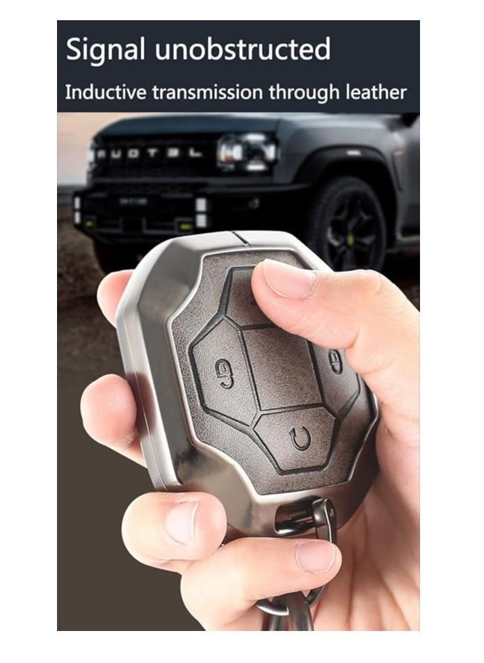 Generic Jetour Traveler T2 Metal Key Cover Full Protection Stylish Key Ring Perfect for Car Keys Durable & Elegant Design  - Image 5