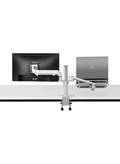 upergo Ol 3S Aluminum 2 In 1 Monitor Arm Laptop Stand And Mount For Gaming And Office Use 17" 32" Each Arm Upto 7 Kg Silver  - Image 4