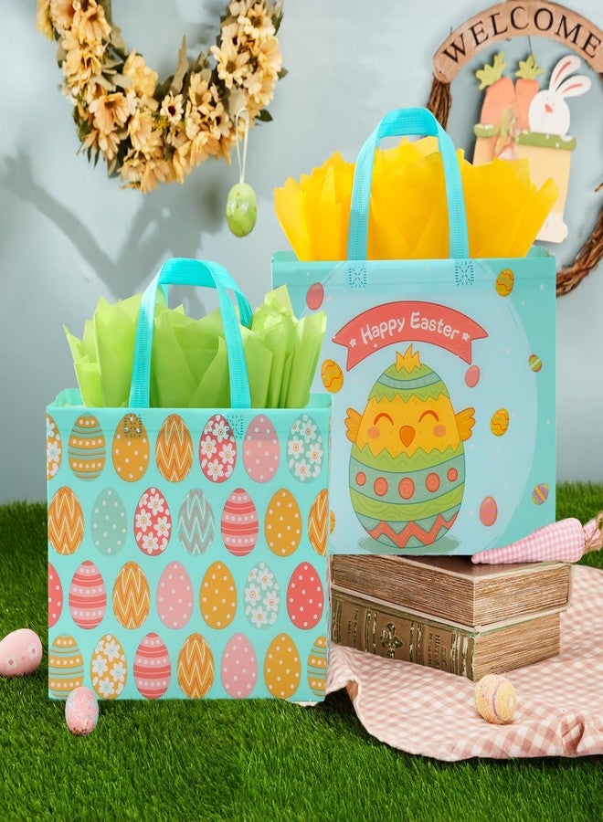 STYPOP 2 Pack 13" Large Easter Gift Bags with Tissue Paper, Reusable Non-Woven Easter Bags with Handles for Kids Egg Hunts/Party Favor Supplies, 12.8"*10.2"*6.3" - Image 4