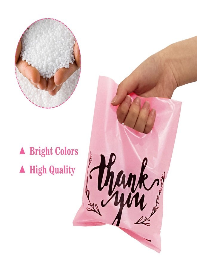 KEEPARTY 100PCS Small Thank You Merchandise Bags Plastic Goodie Bags Party Favor Bags for Birthday Party Baby Shower Wedding Christmas Retirements Pink - Image 3