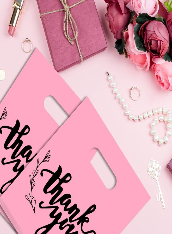 KEEPARTY 100PCS Small Thank You Merchandise Bags Plastic Goodie Bags Party Favor Bags for Birthday Party Baby Shower Wedding Christmas Retirements Pink - Image 5