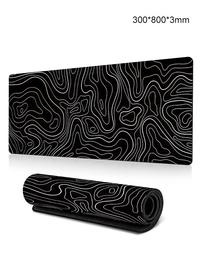 سوبر ماوس لوحة لعبة توسيع لوحة الماوس المضادة للانزلاق المطاط قاعدة لوحة الماوس مكتب مكتب حصيرة سطح المكتب حصيرة القماش السلس لوحة مفاتيح الكمبيوتر لوحة الماوس ( 800 * 300 * 3mm ) أسود - Image 1