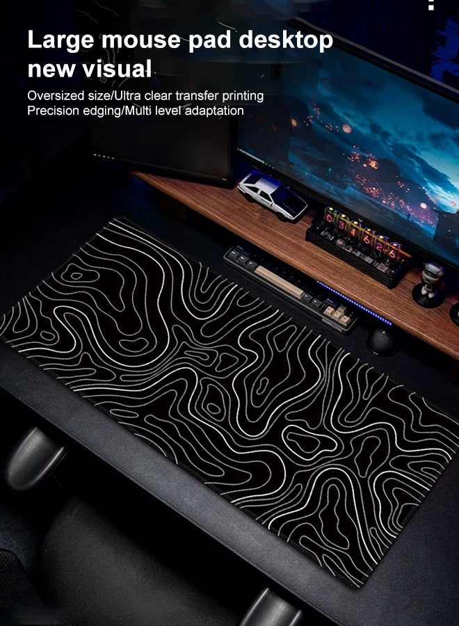 سوبر ماوس لوحة لعبة توسيع لوحة الماوس المضادة للانزلاق المطاط قاعدة لوحة الماوس مكتب مكتب حصيرة سطح المكتب حصيرة القماش السلس لوحة مفاتيح الكمبيوتر لوحة الماوس ( 800 * 300 * 3mm ) أسود - Image 2