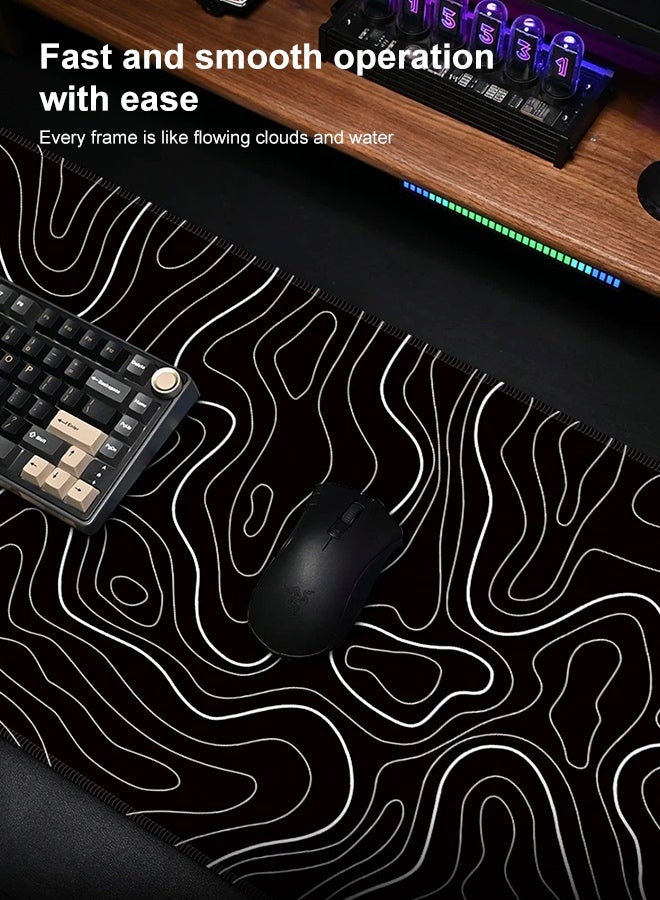 سوبر ماوس لوحة لعبة توسيع لوحة الماوس المضادة للانزلاق المطاط قاعدة لوحة الماوس مكتب مكتب حصيرة سطح المكتب حصيرة القماش السلس لوحة مفاتيح الكمبيوتر لوحة الماوس ( 800 * 300 * 3mm ) أسود - Image 3