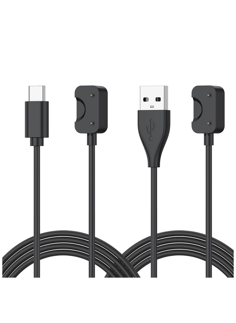 2 Pack USB-A + USB-C Cable for Samsung Galaxy Fit 3 Charger, 3.3ft Magnetic Charging Cable Dock Stand for Galaxy Watch Fit 3 SM-R390 Smartwatch 1M - Image 1