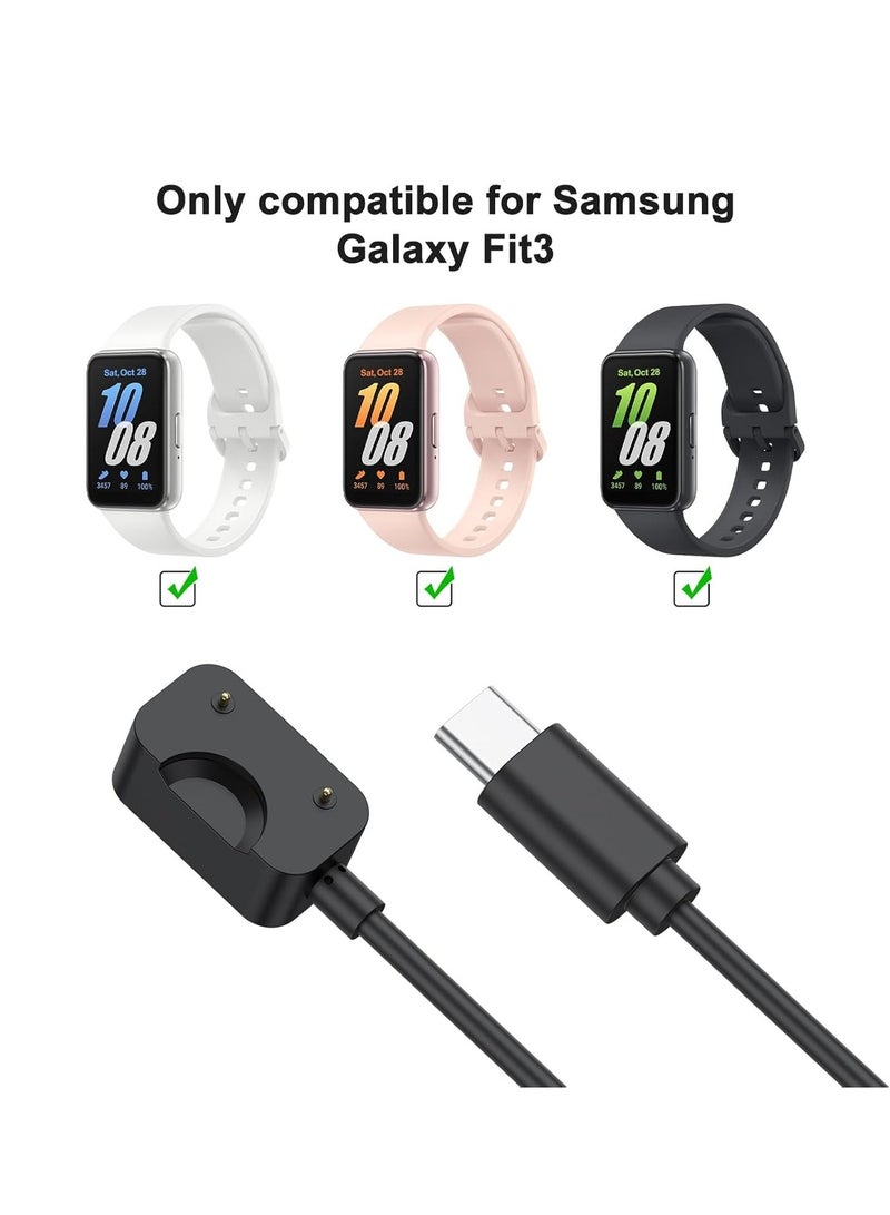 2 Pack USB-A + USB-C Cable for Samsung Galaxy Fit 3 Charger, 3.3ft Magnetic Charging Cable Dock Stand for Galaxy Watch Fit 3 SM-R390 Smartwatch 1M - Image 2
